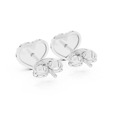Pavé Diamond Heart Stud Earrings – Rose Gold