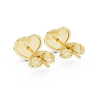Pavé Diamond Heart Stud Earrings – Rose Gold