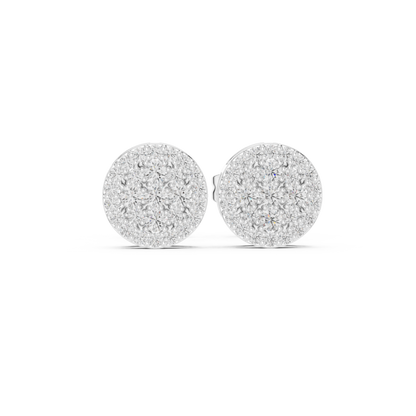 Pavé Cluster Stud Earrings – Rose Gold Finish