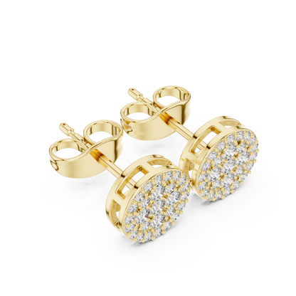 Pavé Cluster Stud Earrings – Rose Gold Finish