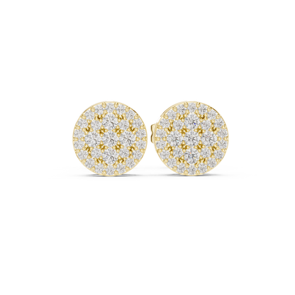 Pavé Cluster Stud Earrings – Rose Gold Finish
