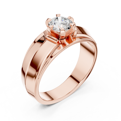 Men’s Solitaire Diamond Ring | Classic 6-Prong Setting Band