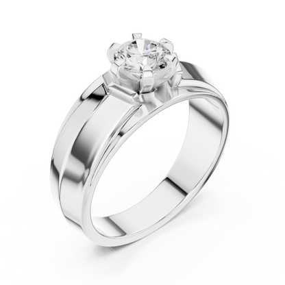 Men’s Solitaire Diamond Ring | Classic 6-Prong Setting Band