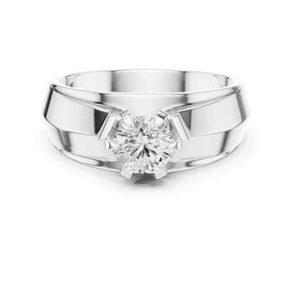 Men’s Solitaire Diamond Ring | Classic 6-Prong Setting Band