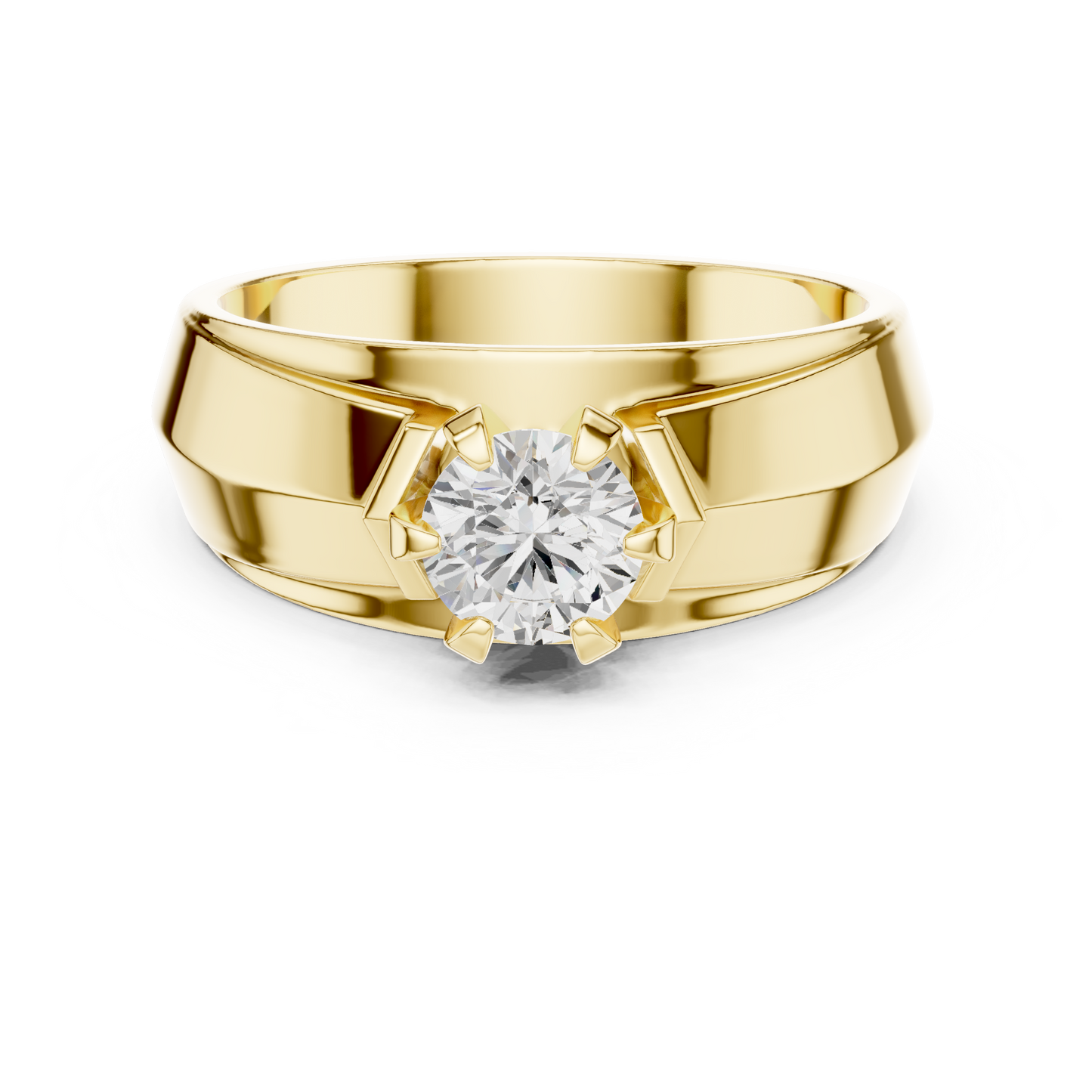 Men’s Solitaire Diamond Ring | Classic 6-Prong Setting Band