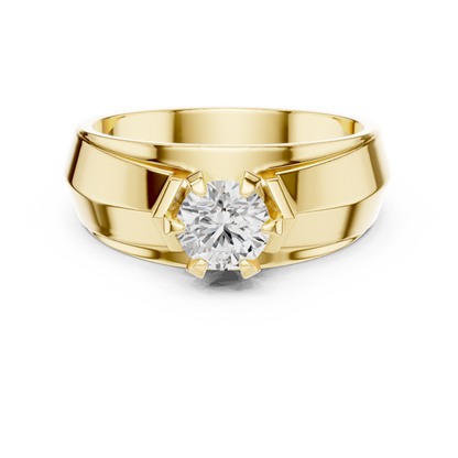 Men’s Solitaire Diamond Ring | Classic 6-Prong Setting Band