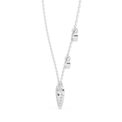 Heart Diamond Pendant Necklace with Dangling Accents – Rose Gold