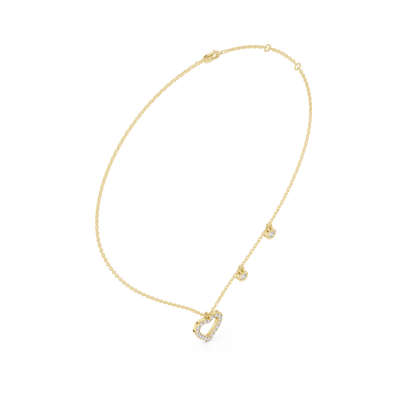 Heart Diamond Pendant Necklace with Dangling Accents – Rose Gold