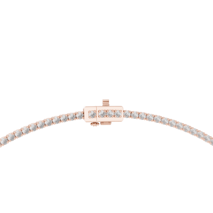 Double Line Diamond Necklace with Pear Drop Pendant – Rose Gold