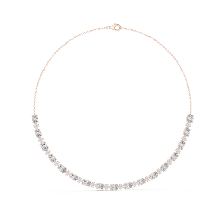 Graduated Mixed-Cut Diamond Necklace – Rose Gold