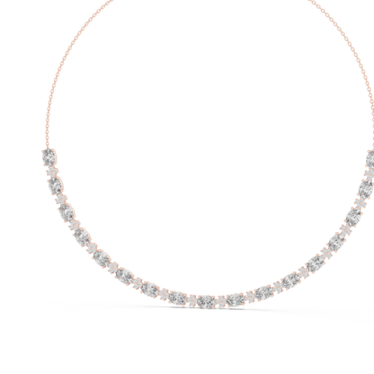 Graduated Mixed-Cut Diamond Necklace – Rose Gold