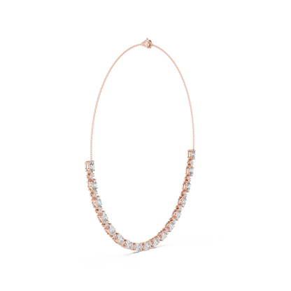Graduated Mixed-Cut Diamond Necklace – Rose Gold