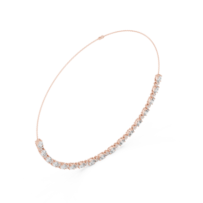 Graduated Mixed-Cut Diamond Necklace – Rose Gold