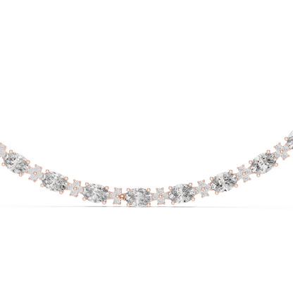 Graduated Mixed-Cut Diamond Necklace – Rose Gold