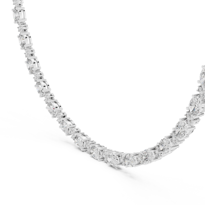 Graduated Mixed-Cut Diamond Necklace – Rose Gold