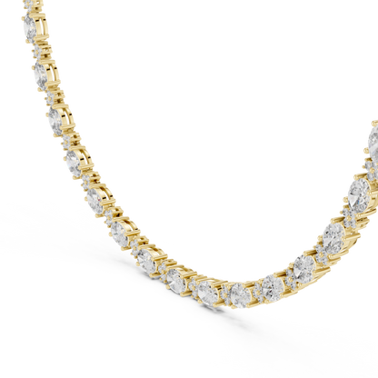 Graduated Mixed-Cut Diamond Necklace – Rose Gold
