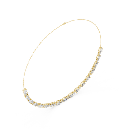 Graduated Mixed-Cut Diamond Necklace – Rose Gold