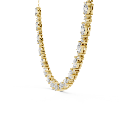 Graduated Mixed-Cut Diamond Necklace – Rose Gold