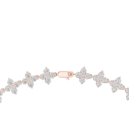 Floral Diamond Cluster Necklace – Yellow Gold