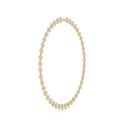 Floral Diamond Cluster Necklace – Yellow Gold