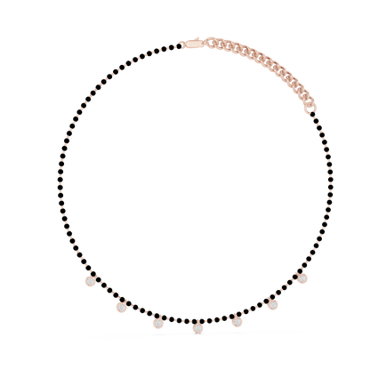 Dangling Diamond Bezel Necklace – Rose Gold