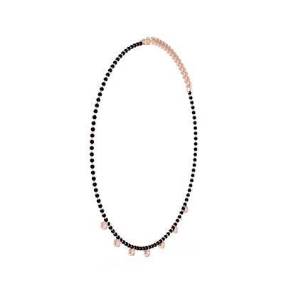 Dangling Diamond Bezel Necklace – Rose Gold