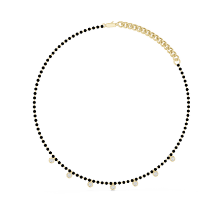 Dangling Diamond Bezel Necklace – Rose Gold