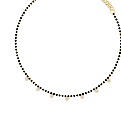 Dangling Diamond Bezel Necklace – Rose Gold