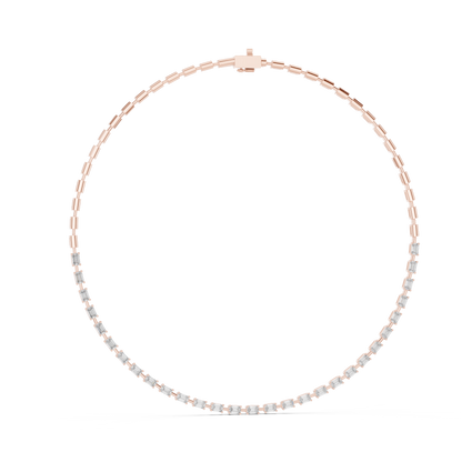 Princess-Cut Diamond Tennis Necklace – Yellow Gold