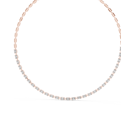 Princess-Cut Diamond Tennis Necklace – Yellow Gold