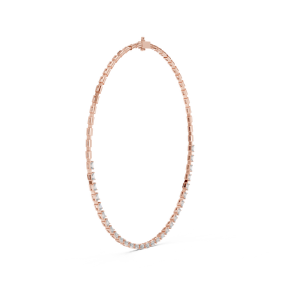 Princess-Cut Diamond Tennis Necklace – Yellow Gold