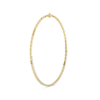 Princess-Cut Diamond Tennis Necklace – Yellow Gold