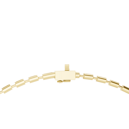 Princess-Cut Diamond Tennis Necklace – Yellow Gold