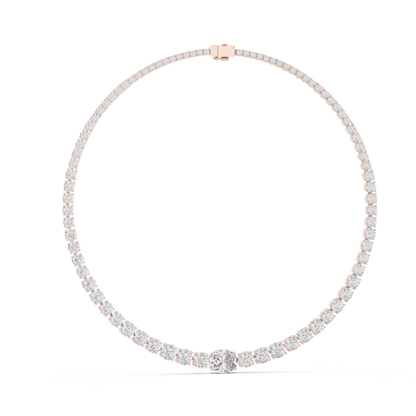 Classic Graduated Diamond Tennis Necklace – Rose Gold