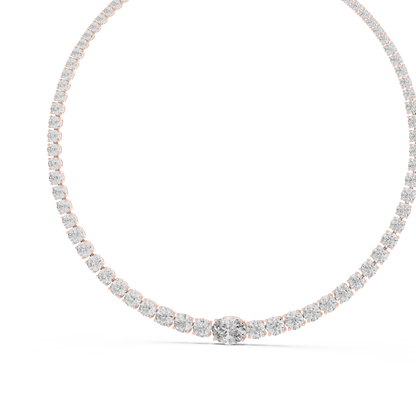 Classic Graduated Diamond Tennis Necklace – Rose Gold