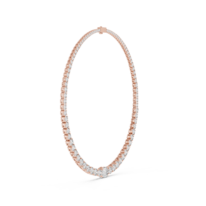 Classic Graduated Diamond Tennis Necklace – Rose Gold
