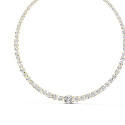 Classic Graduated Diamond Tennis Necklace – Rose Gold