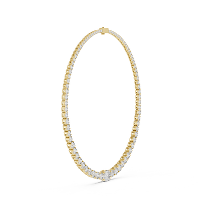 Classic Graduated Diamond Tennis Necklace – Rose Gold