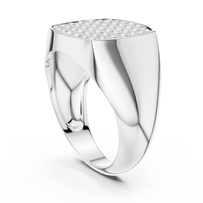 Men’s Diamond Pave Square Signet Ring | Bold & Refined