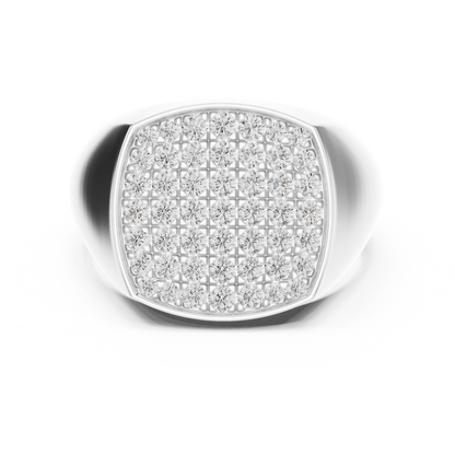 Men’s Diamond Pave Square Signet Ring | Bold & Refined