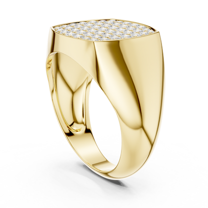 Men’s Diamond Pave Square Signet Ring | Bold & Refined