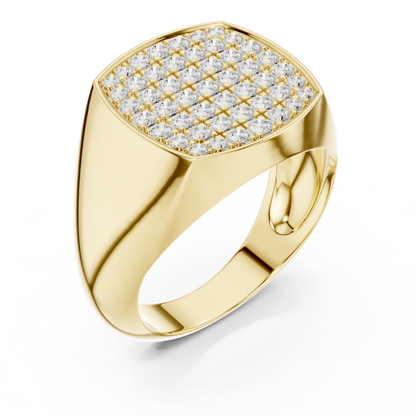 Men’s Diamond Pave Square Signet Ring | Bold & Refined