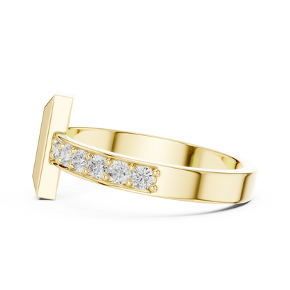 Men’s “T-Bar” Pavé Diamond Ring | Modern Signet Style