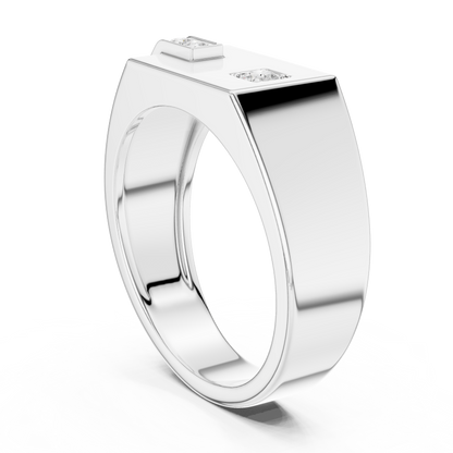 Men’s Rose Gold Diamond Channel Ring | Angular Modern Design