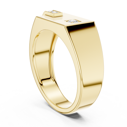 Men’s Rose Gold Diamond Channel Ring | Angular Modern Design