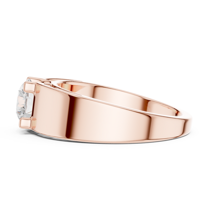 Men’s Solitaire Diamond Ring in Rose Gold | Classic with Bold Setting