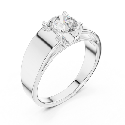 Men’s Solitaire Diamond Ring in Rose Gold | Classic with Bold Setting