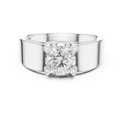 Men’s Solitaire Diamond Ring in Rose Gold | Classic with Bold Setting