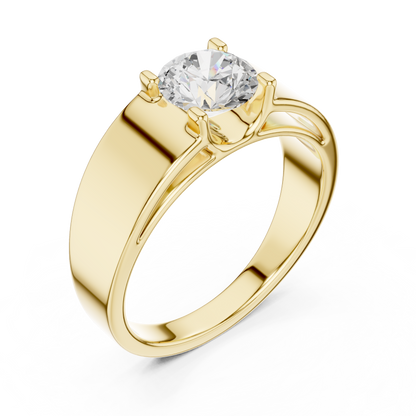 Men’s Solitaire Diamond Ring in Rose Gold | Classic with Bold Setting