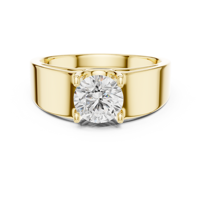 Men’s Solitaire Diamond Ring in Rose Gold | Classic with Bold Setting